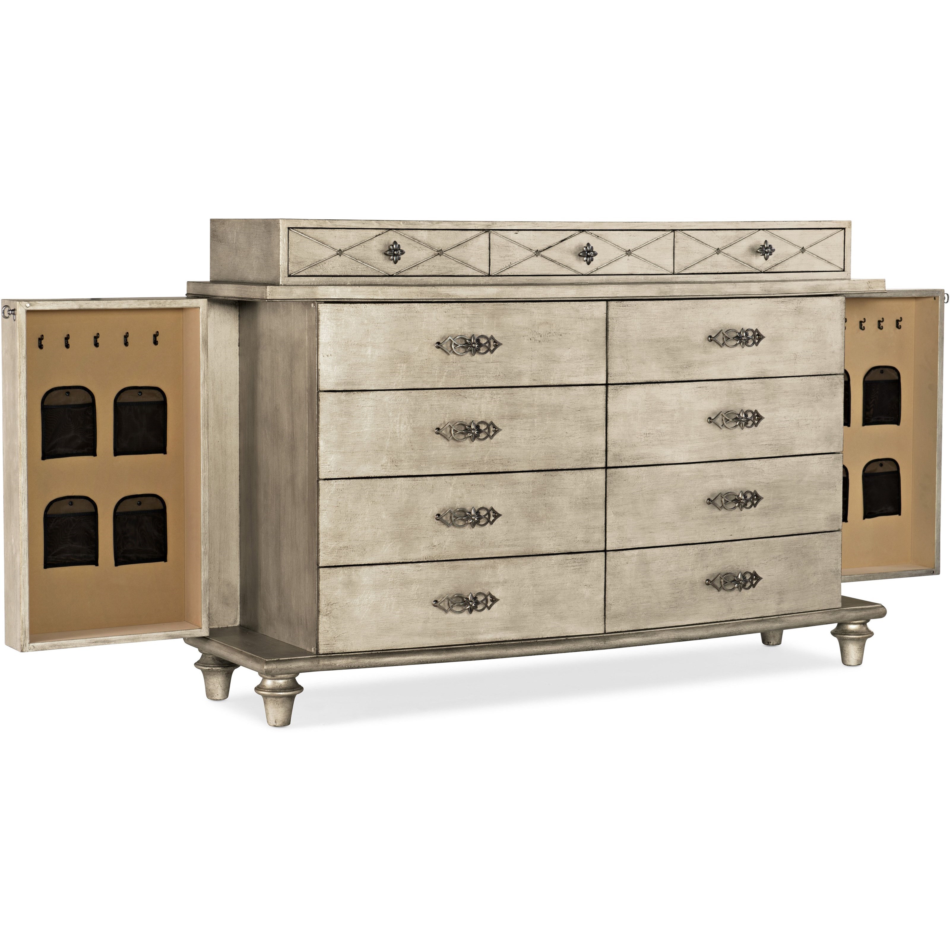 Dressers with jewelry shop drawers
